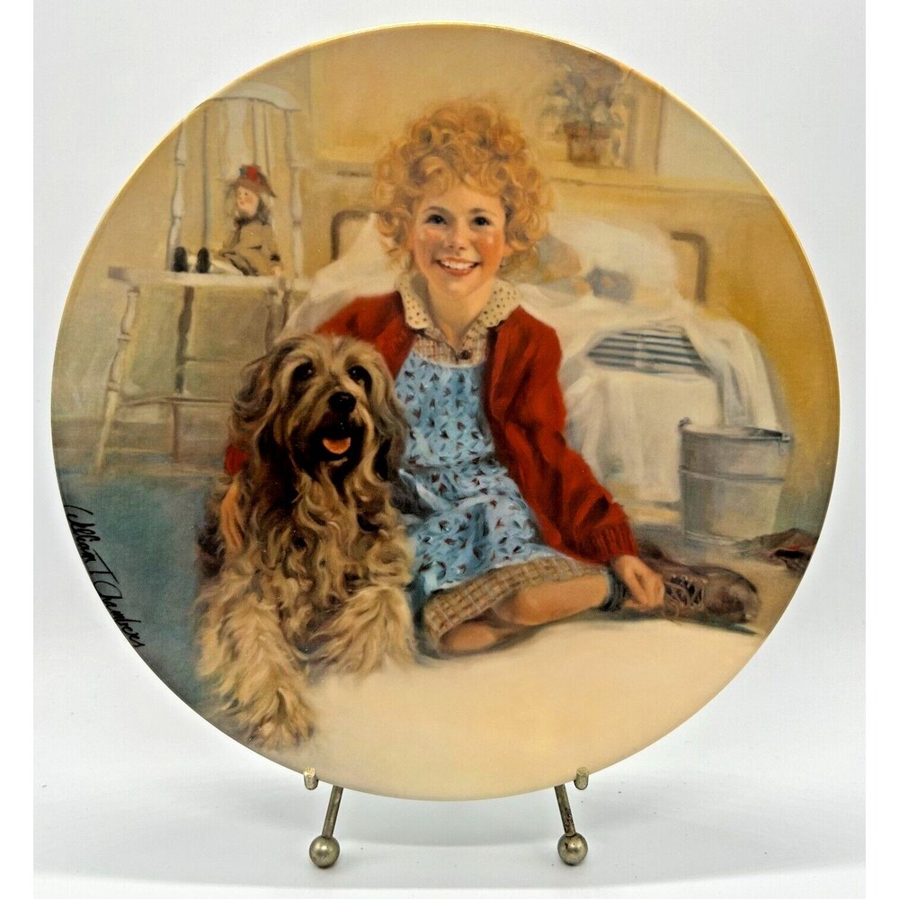 VINTAGE Knowles Annie & Sandy 1982 - Chambers 8.5" Collector's Plate w Box & COA